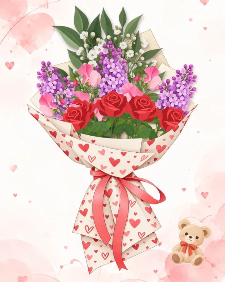 Anniversary digital bouquet