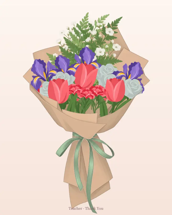 Illustrated bouquet for thank you